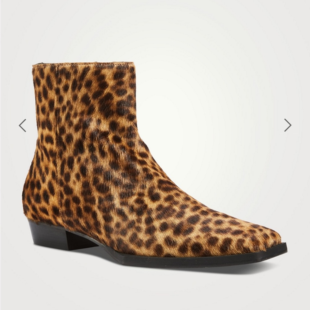 New Without Box Frame Le Maddox Leather Ankle Boot in Leopard Print - Picture 3 of 8